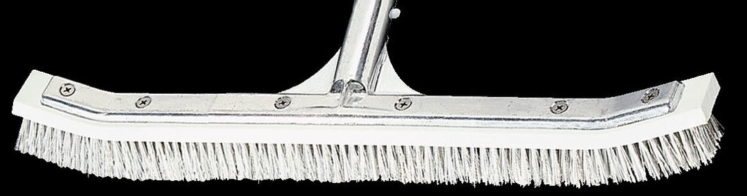A&B Curved Aluminum Wall Brush, Combo Stainless Steel & Nylon Bristles 18" | AAB3004