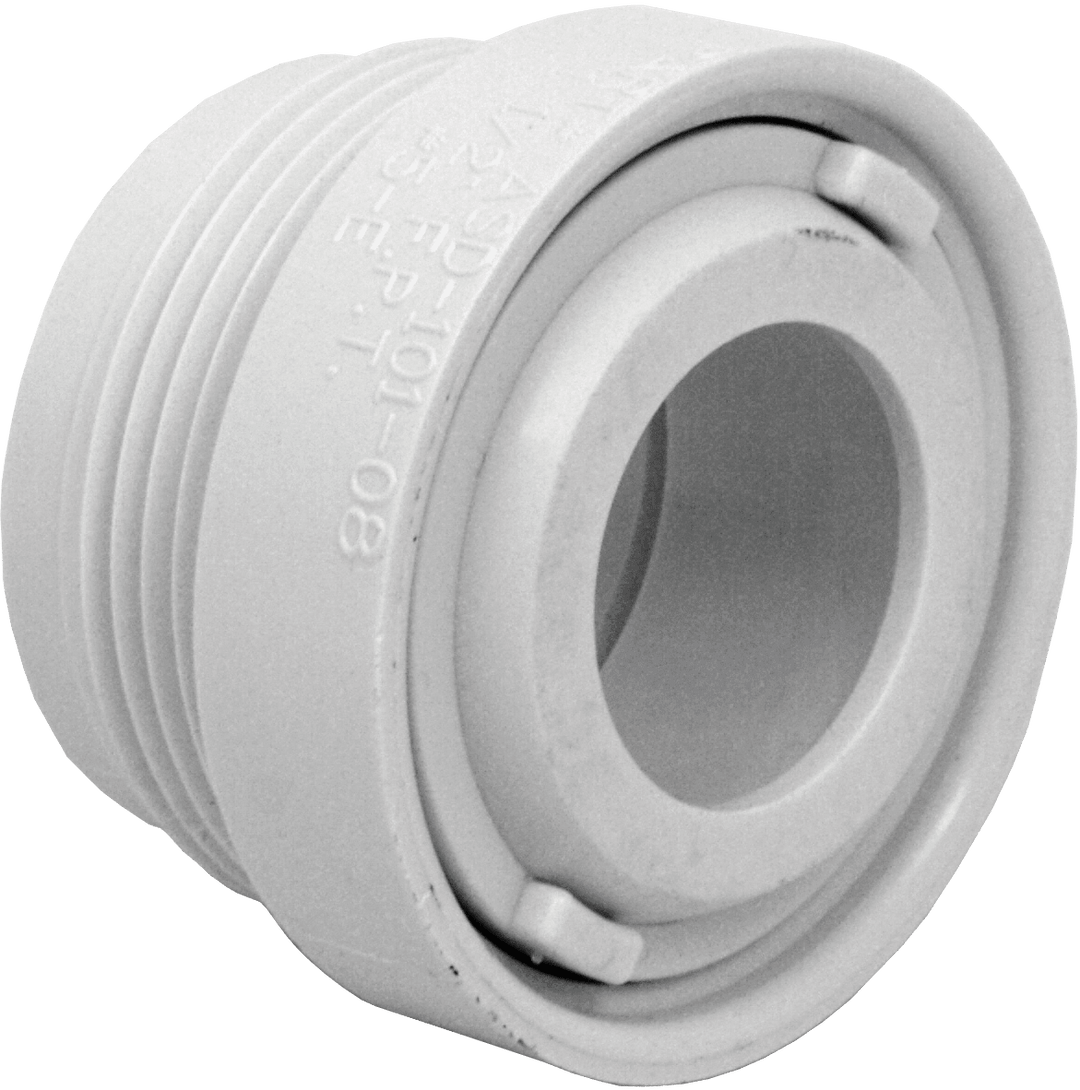 AquaStar ½" Extender with Eyeball and Nut 1½" MPT Remodel Fitting, White ¾” Orifice | ASD101B