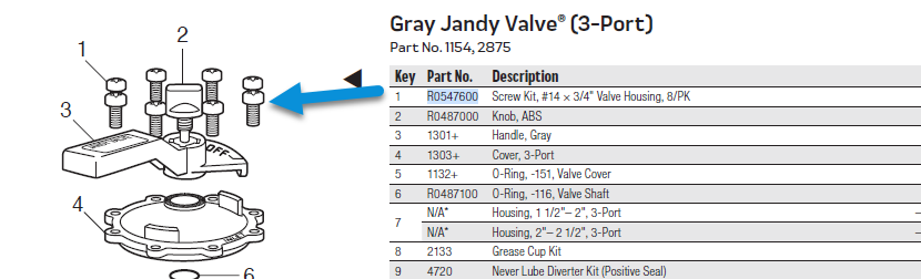 Jandy Valve Housing Screw Kit | R0547600