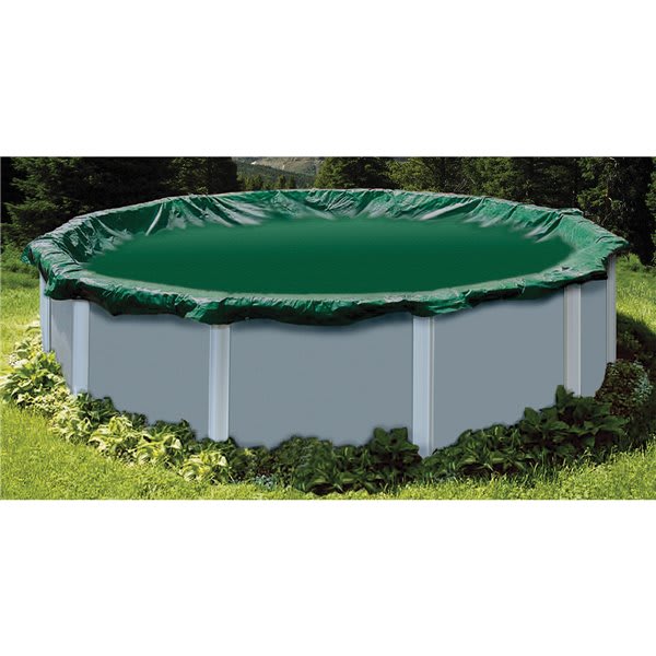 Swimline RipStopper 12' Round Above Ground Winter Pool Cover, 4' Overlap, Green/Black, 15 Year Warranty | RIG12