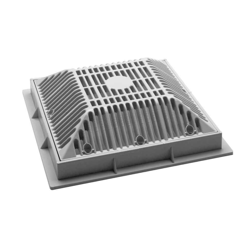 Waterway 9" x 9" Grate & Frame, Square, White | 640-4790 V