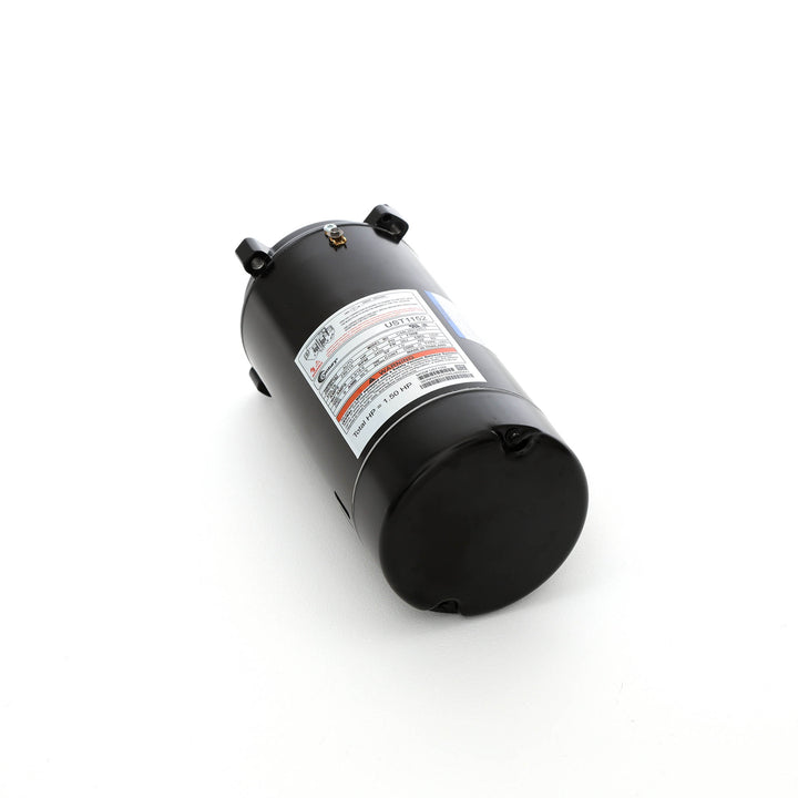 Century pool pump motor UST1152 in black cylindrical shape with threaded shaft and manufacturer label on side