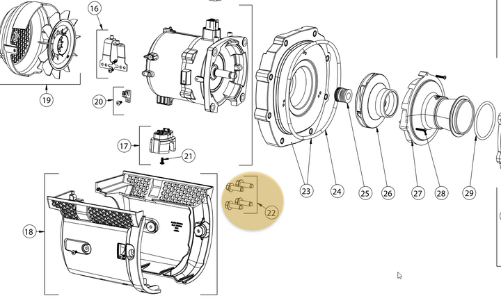 Pentair Motor Bolts (Set of 4) | IntelliFlo3 / IntelliPro3 VSF Pool Pump | 074165Z