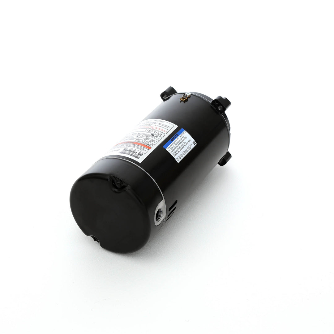 Century pool pump motor model UST1152 with black cylindrical body and threaded shaft, 1.5 horsepower