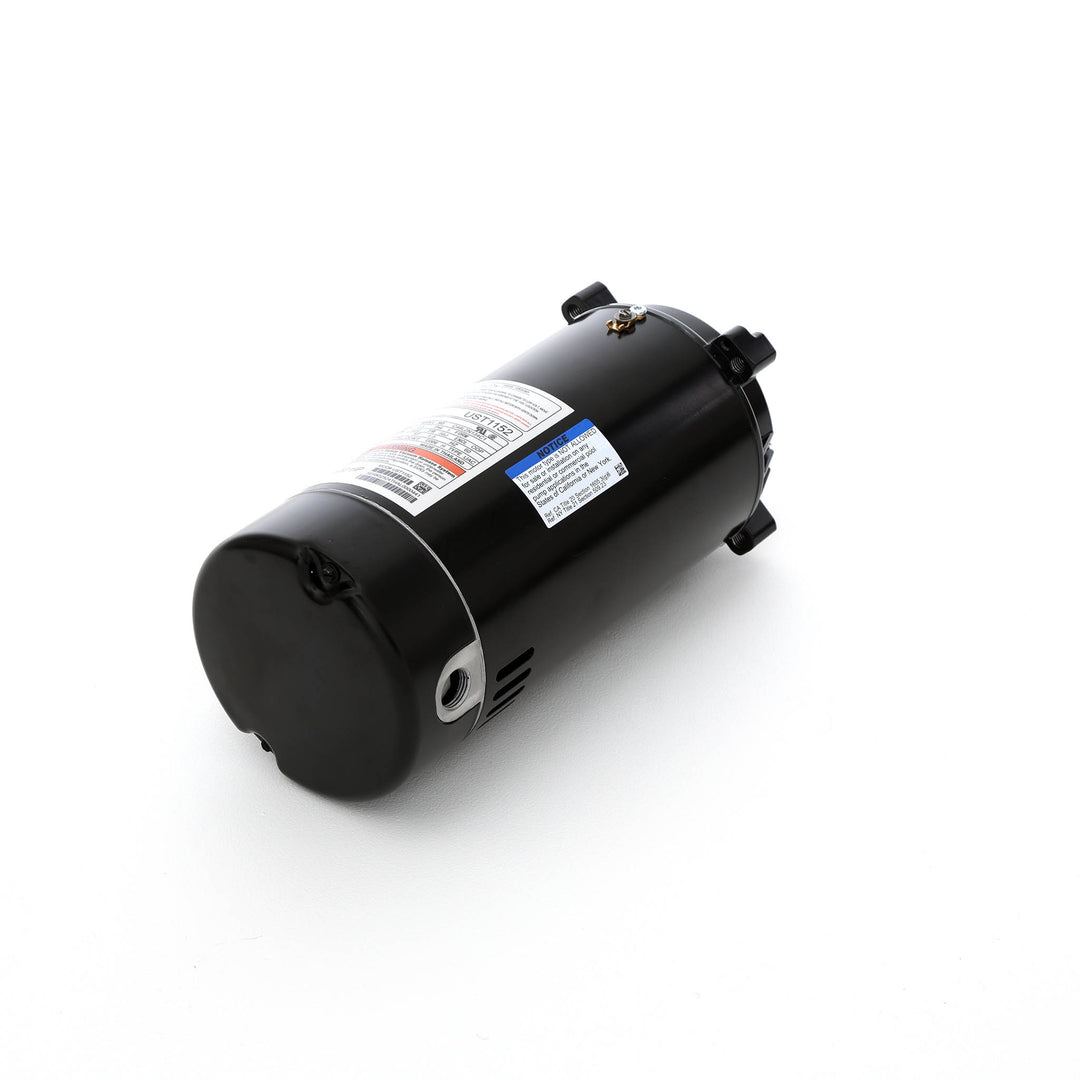 Century pool pump motor model UST1152 with a black cylindrical metal housing and threaded shaft connection