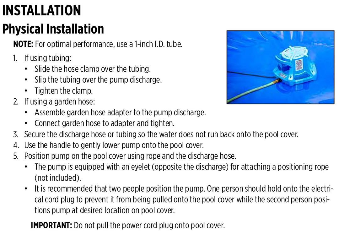Little Giant Automatic Pool Cover Pump 1745 Max GPH w/ 25' Cord | 577301