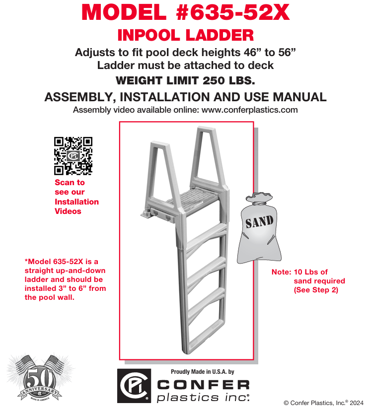 Confer Economy In-Pool Ladder for 48-56" A/G Pools, Warm Gray | 635-52X
