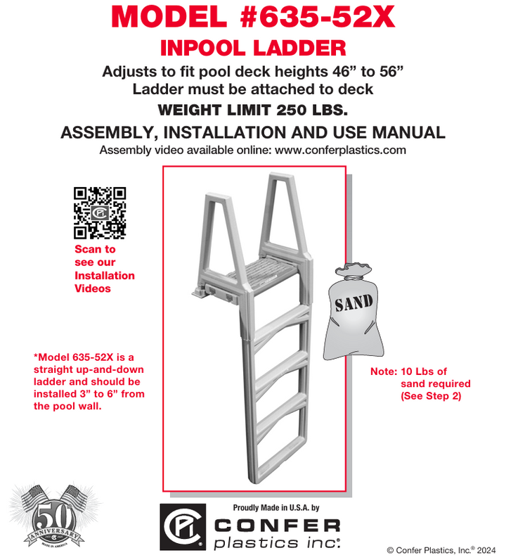 Confer Economy In-Pool Ladder for 48-56" A/G Pools, Warm Gray | 635-52X