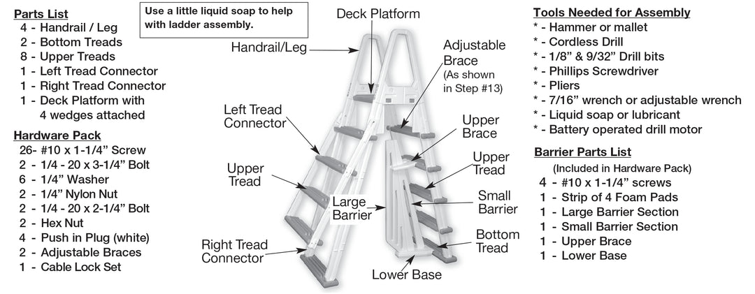 Confer Eliminator Heavy Duty A-Frame Ladder w/ Barrier | 7000X