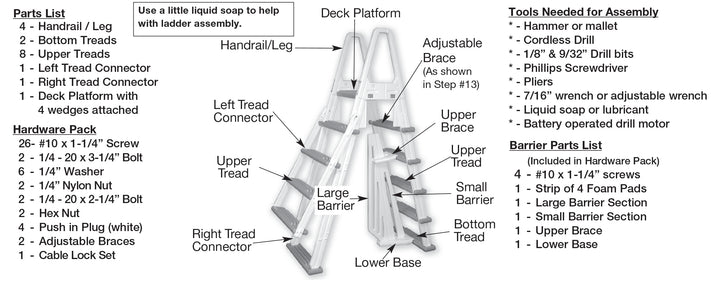 Confer Eliminator Heavy Duty A-Frame Ladder w/ Barrier | 7000X