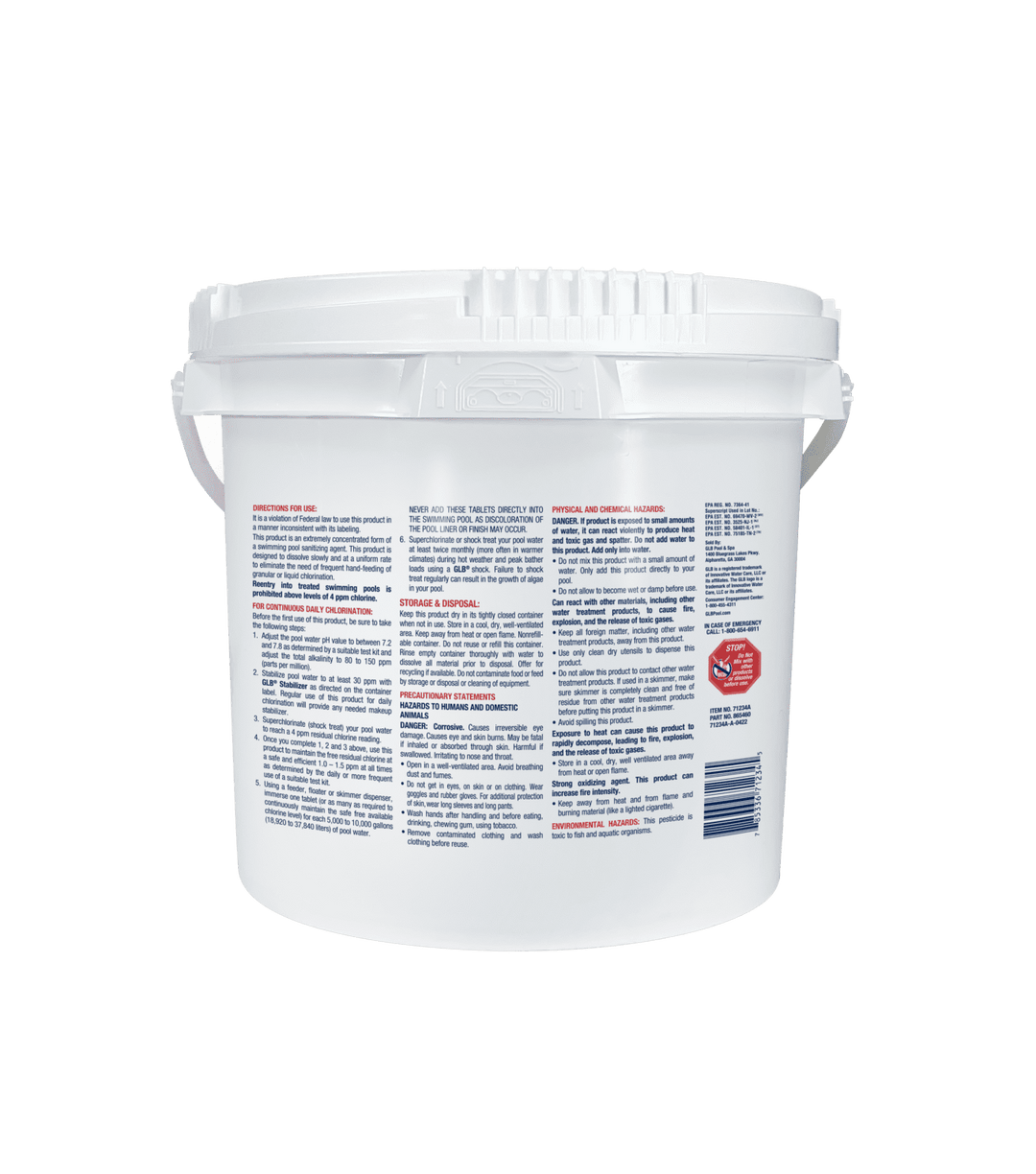 GLB Large 3" Chlorine Tablets 4 lb Pail | 71228A