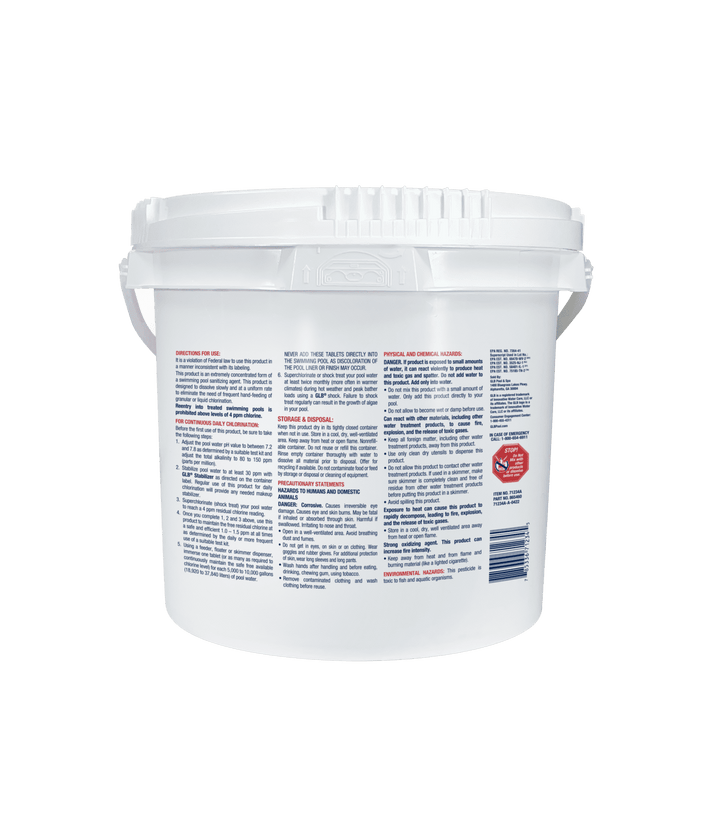 GLB Large 3" Chlorine Tablets 4 lb Pail | 71228A