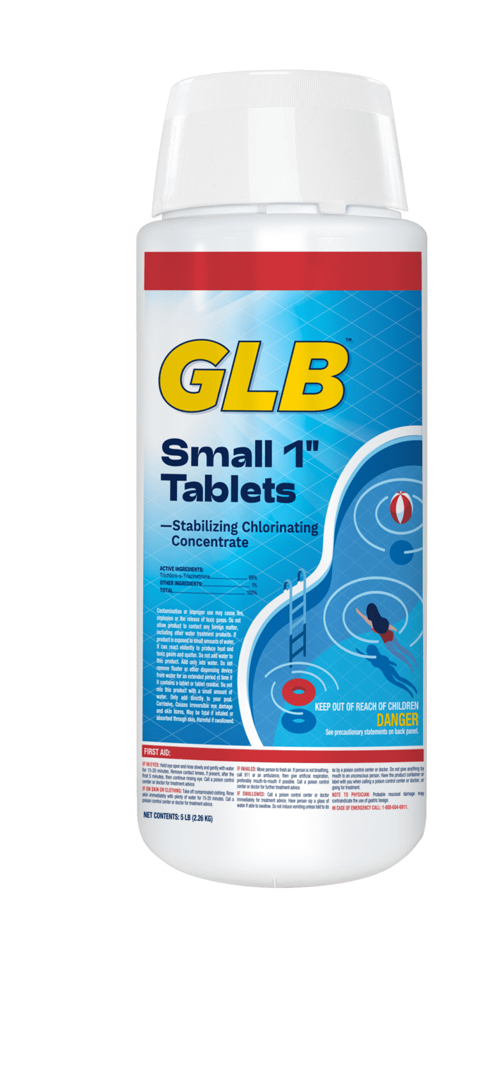 GLB Small 1" Chlorine Tablets, 2 lb Bottle | GL1TA2