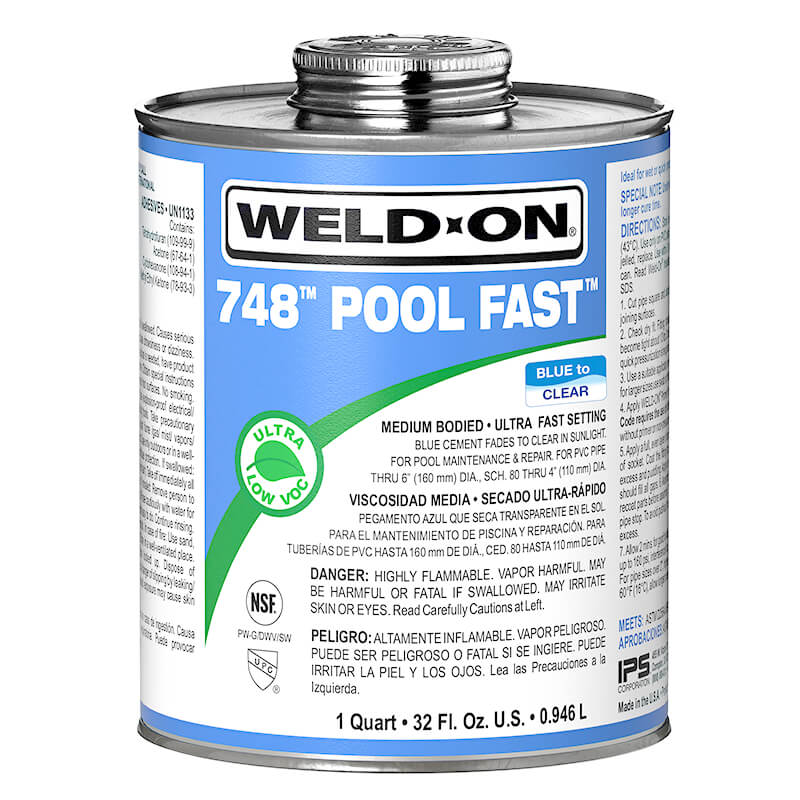 Pool Fast 748 Blue PVC Solvent Cement 1 Qt | 13342