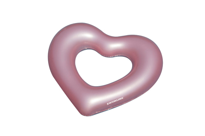 Swimline Metallic Heart Ring Pool Float, Metallic Pink | 90159