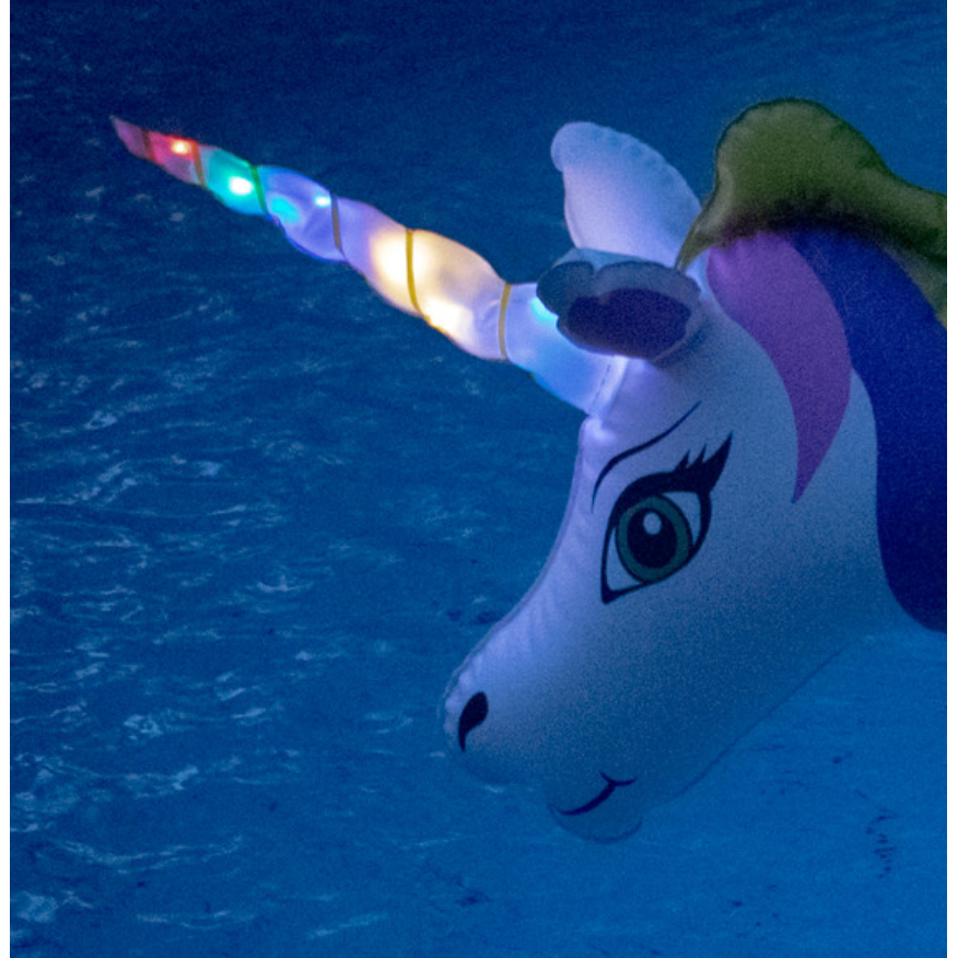 Swimline 68" LED Light-up Unicorn Glitter Float Ring | 90387