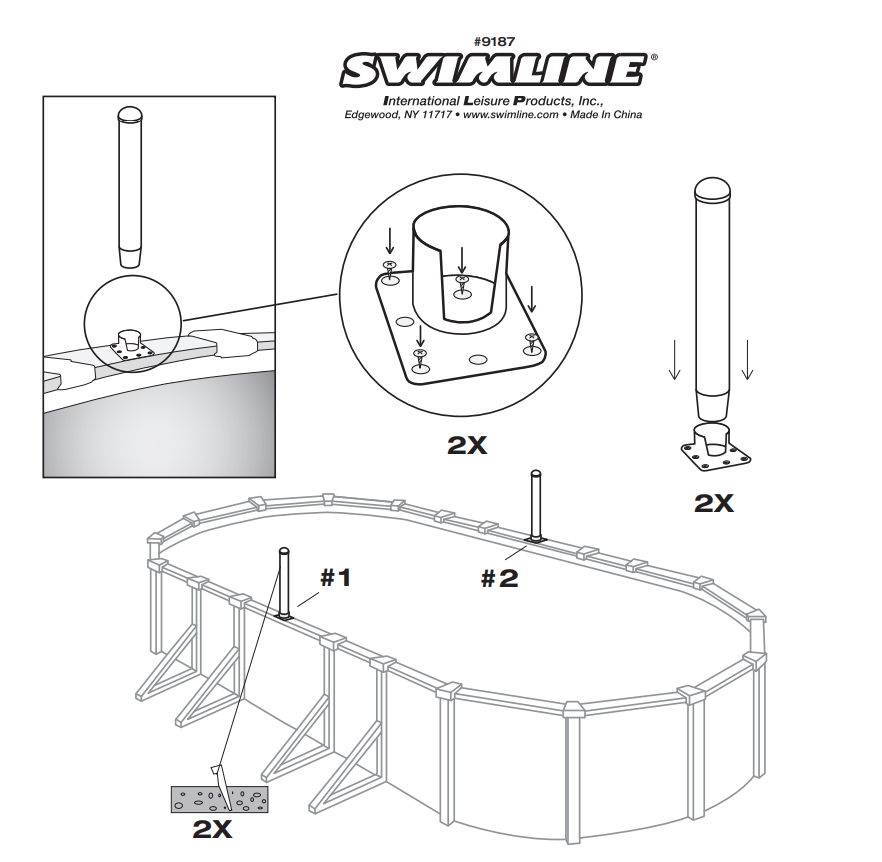 Swimline Jammin' Above-Ground Cross Pool Volleyball Game | 9187
