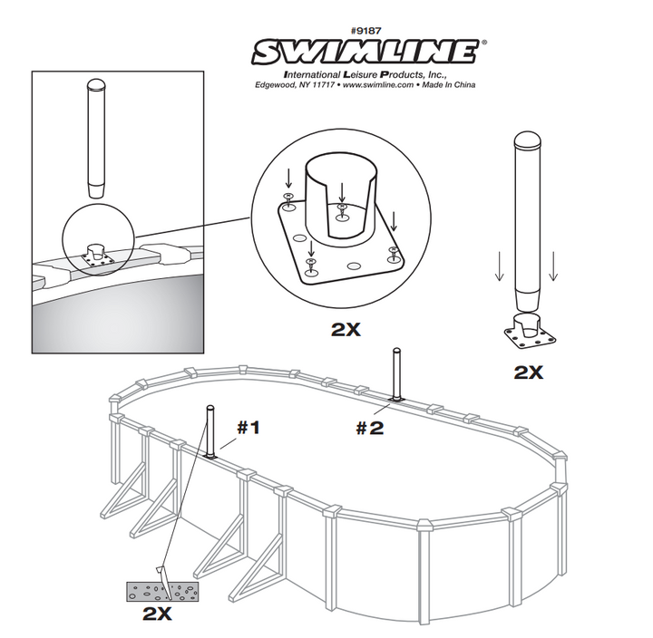 Swimline Jammin' Above-Ground Cross Pool Volleyball Game | 9187