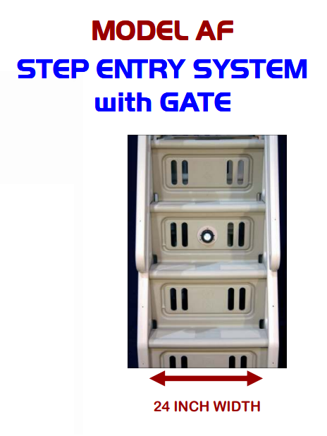 Vinyl Works 24" Gated Entry A/G Pool Ladder, Taupe | AF-T