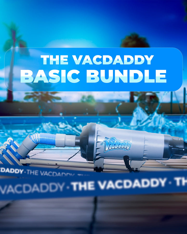 The Basic Bundle with VacDaddy 2.0, V2W® Kit, Shallow Water Adapter, 29" Aluminum Adapter Pole, and Aluminum Vac Head Handle