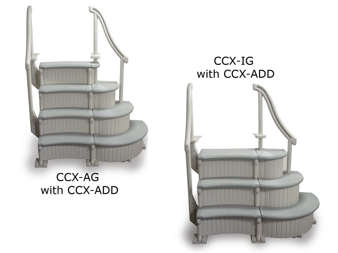 Confer Curve Corner Step Add-On for CCX-AG/CCX-IG Base Steps, Warm Gray | CCX-ADD