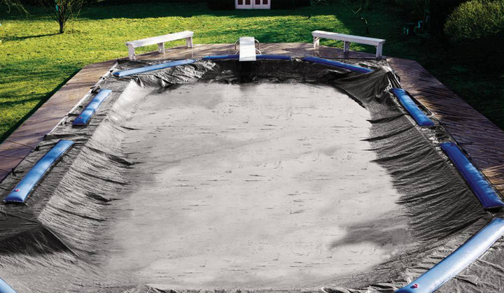 Swimline Super Deluxe 20' x 40' Rectangle In Ground Winter Pool Cover, 5' Overlap, Silver/Black | CO142545R