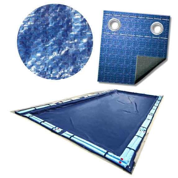 Swimline Deluxe 18' x 40' Rectangle In Ground Winter Pool Cover, 5' Overlap, Blue/Black | CO82345R