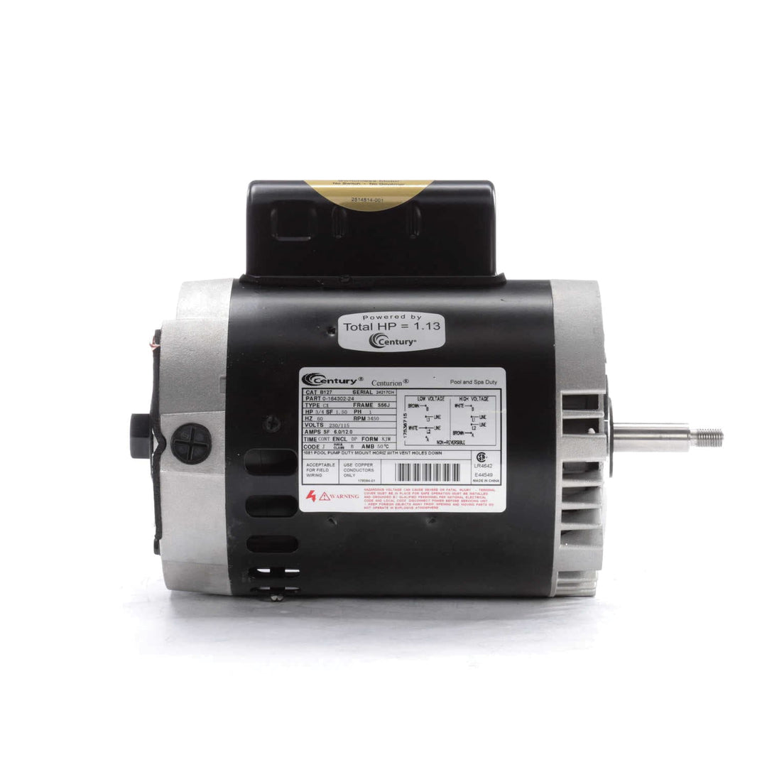Century Pump Motor .75HP 1Ph 60Hz 230/115V 56J Frame | B127