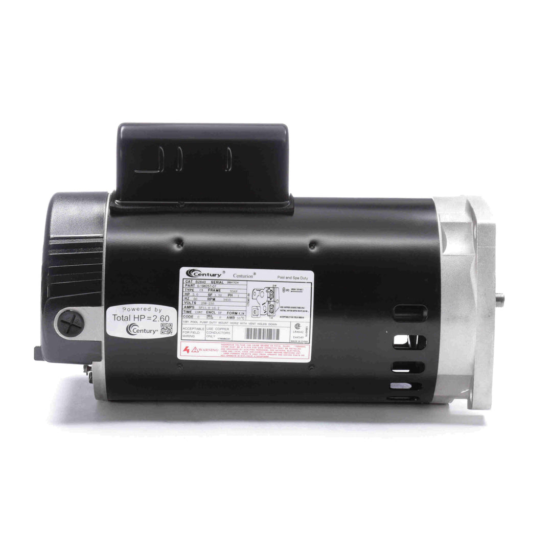 Century Pool Pump Motor 2HP 1-Speed 1 Phase 60Hz 208-230V 56Y Frame | B2843