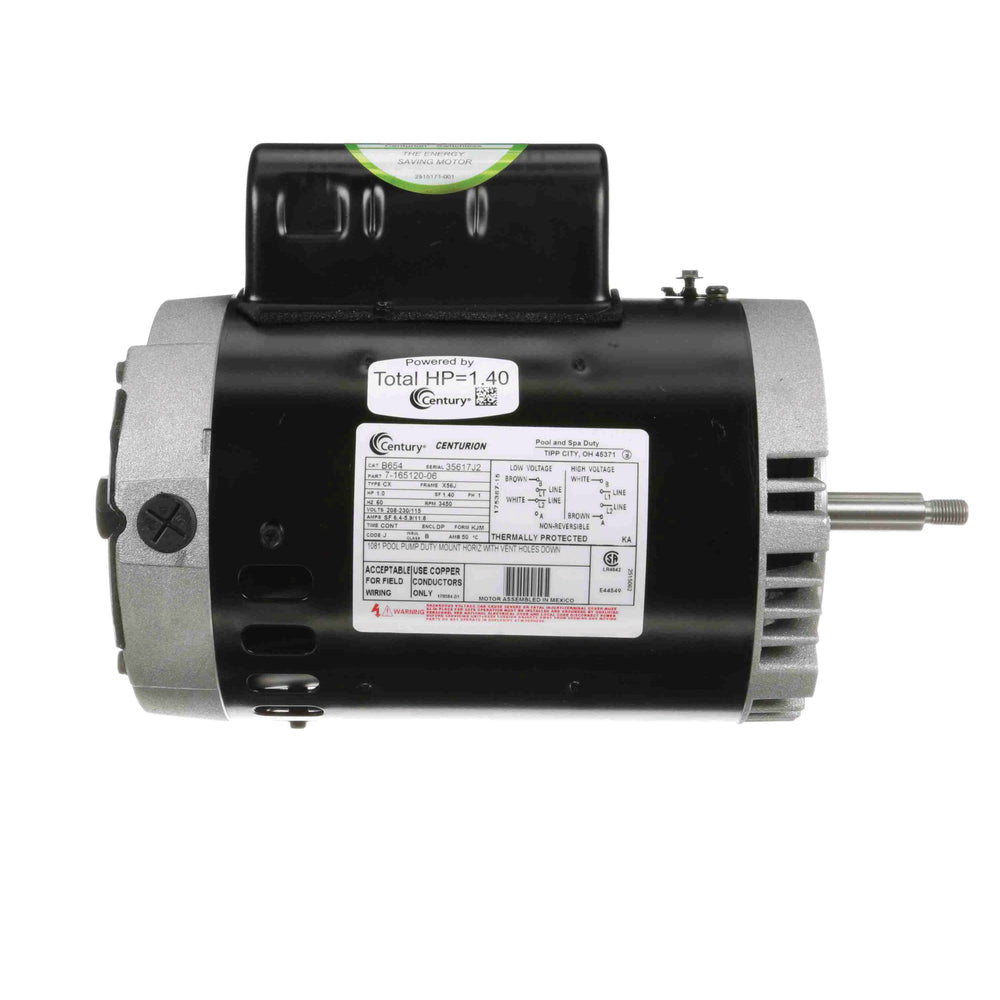 Century Pool Pump Motor 1HP 1 Phase 60Hz 208-230/115V X56J | B654