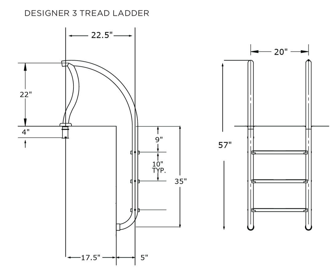 SR Smith Designer Series 3 Step Ladder | DR-L3065P-W