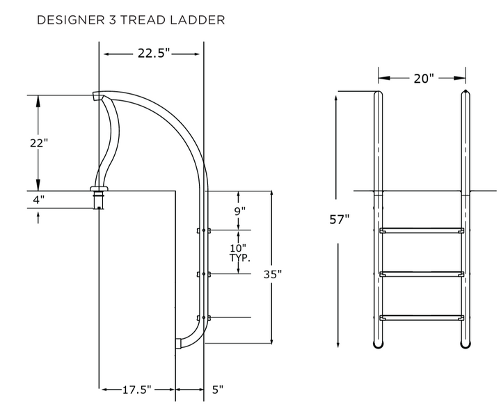 SR Smith Designer Series 3 Step Ladder | DR-L3065P-W