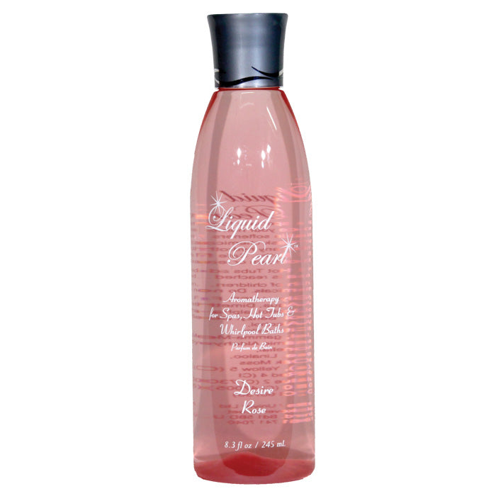 8oz Inspration Inc Liquid Pearl Aromatherapy bottle in rose scent with translucent pink liquid and black cap