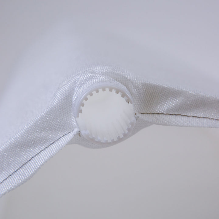 Close-up of white Unicel 30 inch replacement DE filter grid fabric and plastic connector ring for pool filtration system