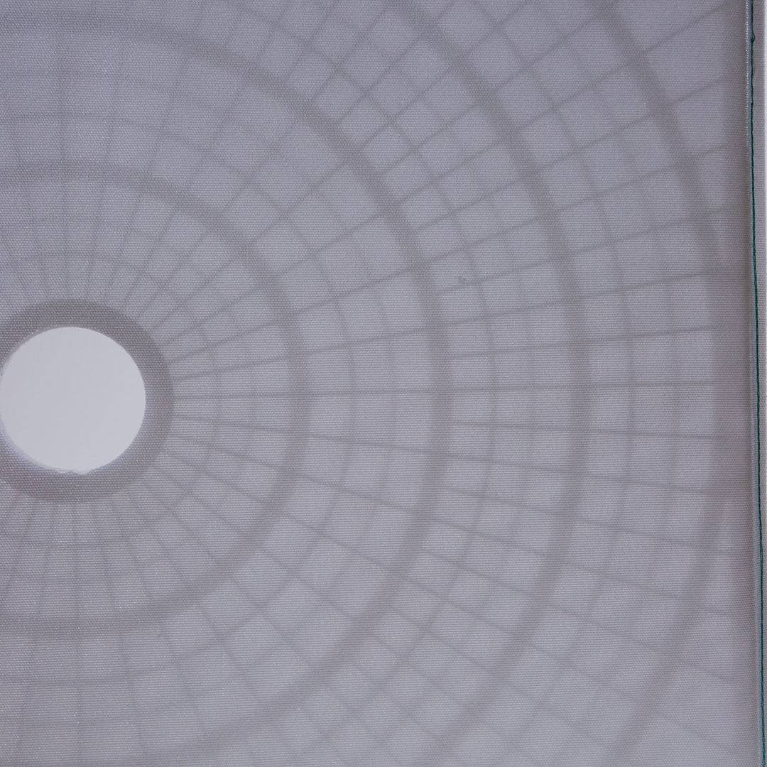 24 inch circular pool filter grid made of fine mesh material with a central hole and reinforced stitching around edges