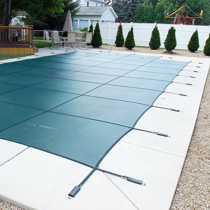 GLI 14' x 28' Rectangle Mesh Safety Cover, Green | 20-1428RE-SAP-GRN