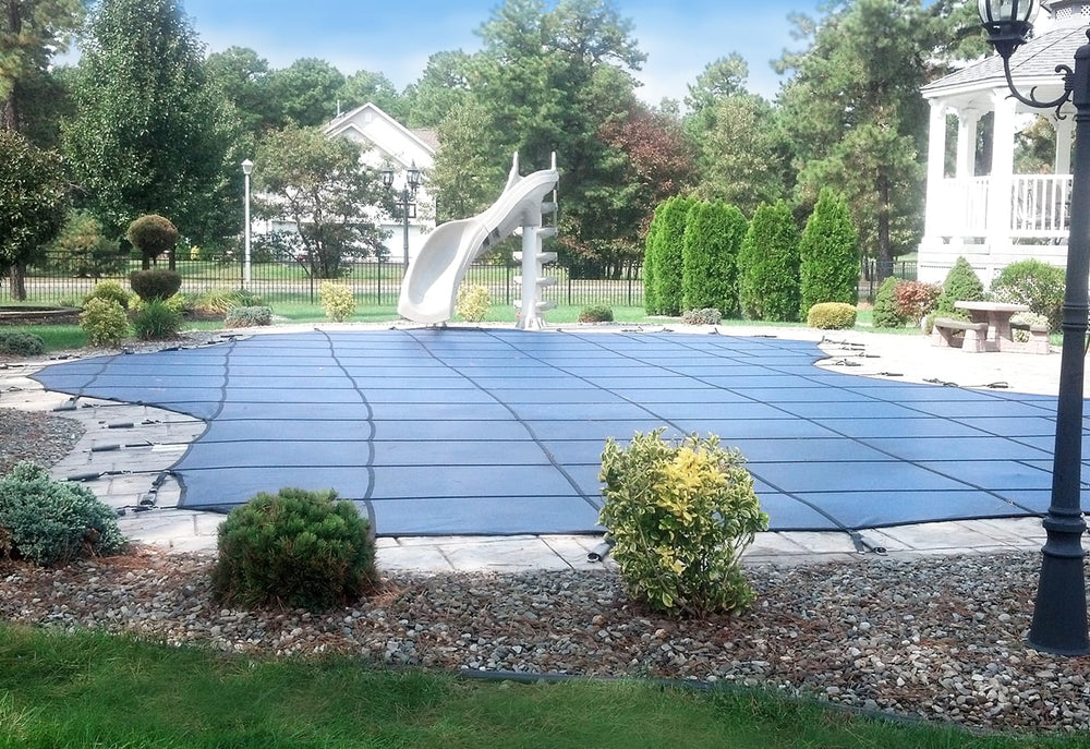 GLI 12' x 24' Rectangle Mesh Safety Cover, Blue | 20-1224RE-SAP-BLU