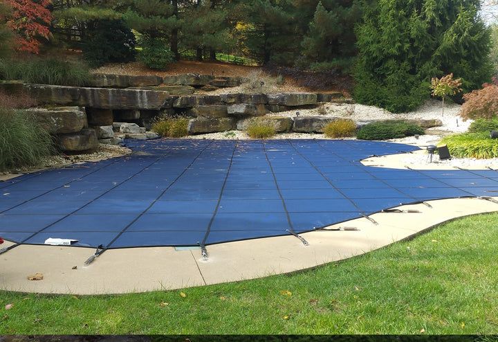GLI 12' x 24' Rectangle Mesh Safety Cover, Blue | 20-1224RE-SAP-BLU