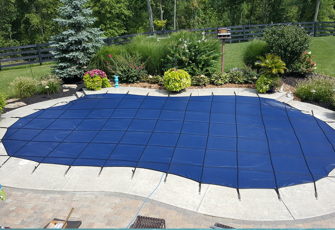GLI 12' x 24' Rectangle Mesh Safety Cover, Blue | 20-1224RE-SAP-BLU