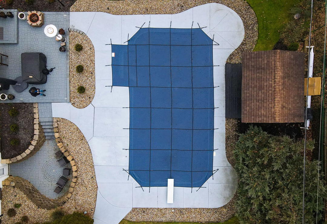 GLI 12' x 24' Rectangle Mesh Safety Cover, Blue | 20-1224RE-SAP-BLU