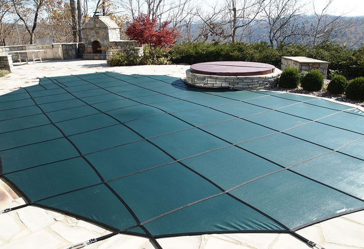 GLI 12' x 24' Rectangle Mesh Safety Cover, Green | 20-1224RE-SAP-GRN