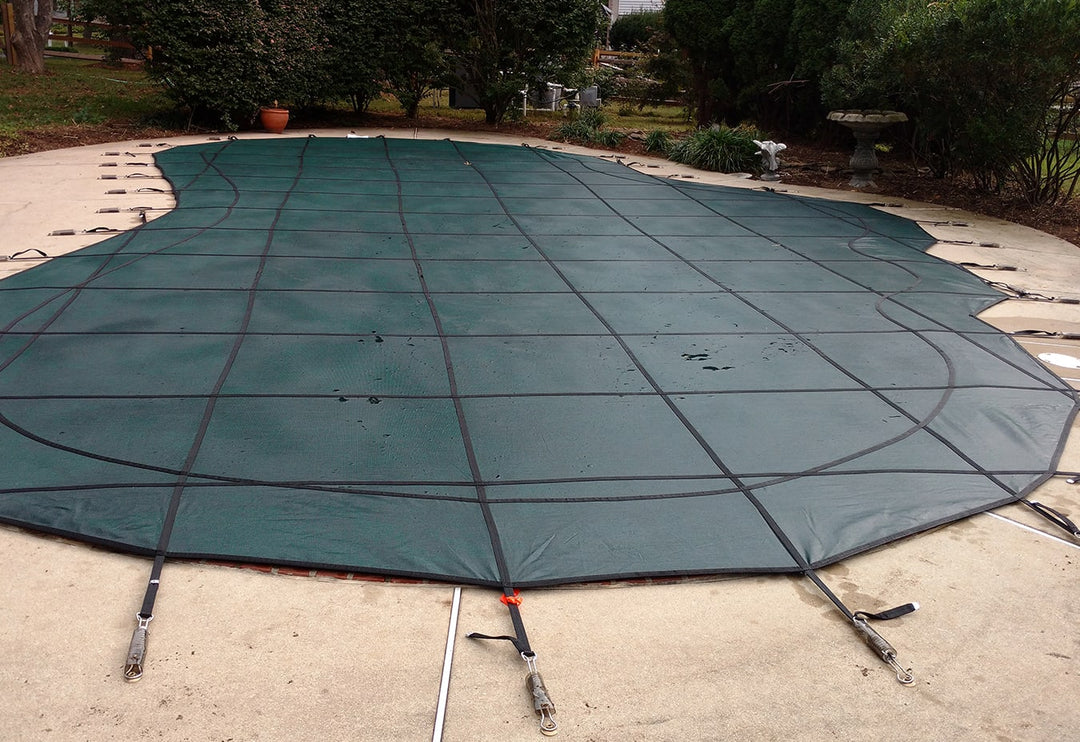 GLI 12' x 24' Rectangle Mesh Safety Cover, Green | 20-1224RE-SAP-GRN