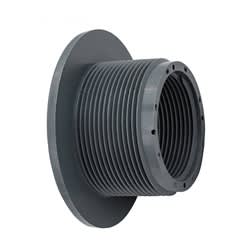 Hayward Receptacles Vacuum Fittings, 1-1/2" FIP x 2" MIP, Black, Concrete | SP1022BLK