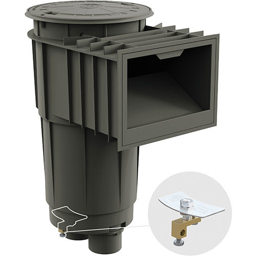 Hayward Skim Master Skimmer, 2" S x 2-1/2" SP, Round Lid, Dark Gray, Concrete | SP1072S2DGR