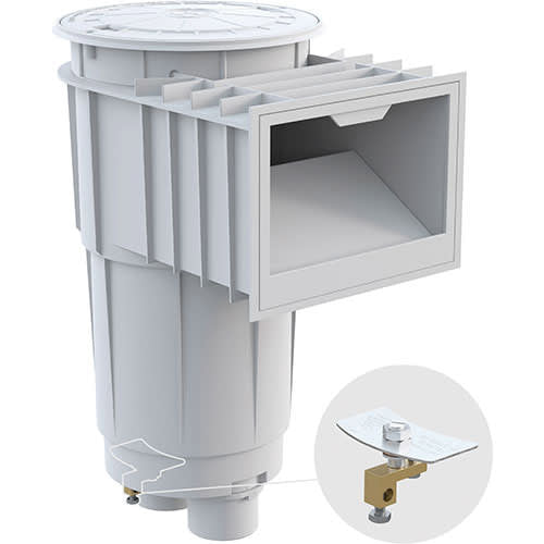 Hayward Skim Master Skimmer, 2" S x 2-1/2" SP, Round Lid, White, Concrete | SP1072S2