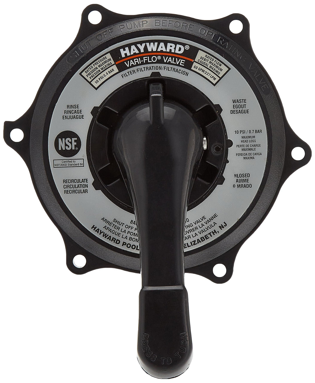 Hayward Key Cover and Handle Assembly for VariFlo Valves SP0710XALL SP0710XR50 SP07121 | SPX0710XBA17