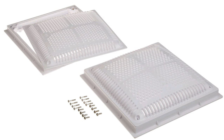 Hayward 12" Dual Pak High Flow Drain Cover and Frame, Square, White | WG1032HF2PAK2