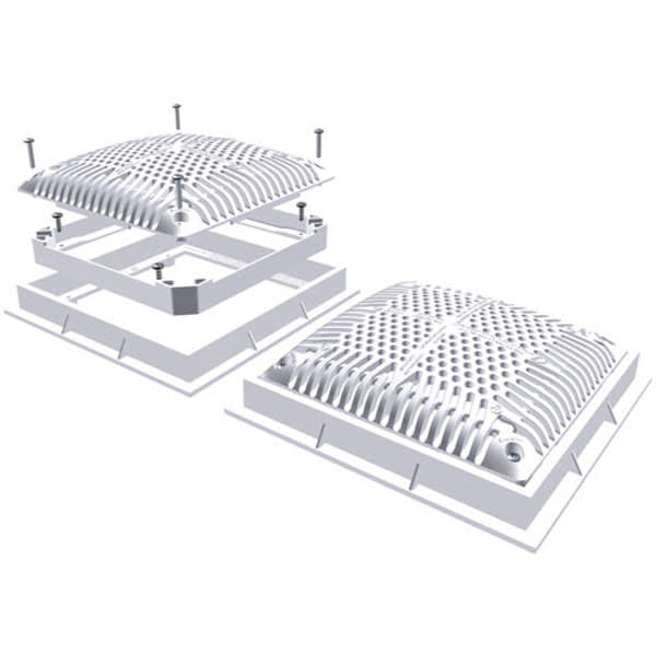 Hayward 12" Dual Pak High Flow Drain Cover and Frame, Square, White | WG1032HF2PAK2