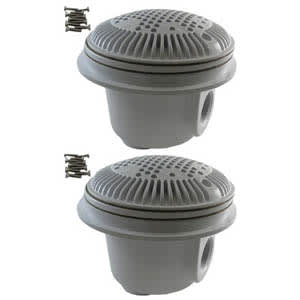 Hayward 8" Round Main Drain Dual Outlet Suction, 1-1/2" FIP x 1-1/2"  FIP, White, Vinyl | WG1048AVPAK2