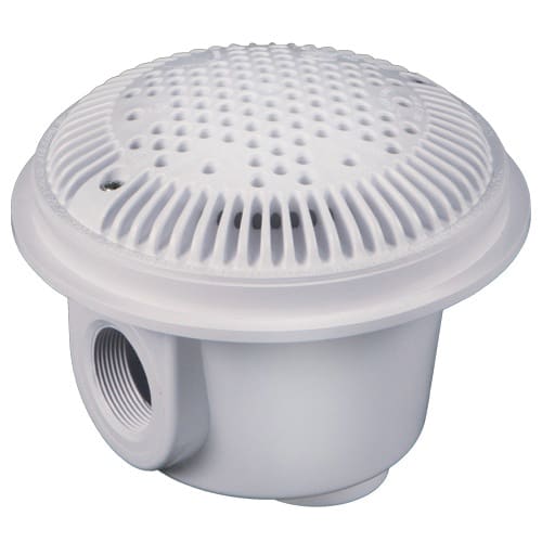 Hayward 8" Round Main Drain Dual Outlet Suction, 2" FIP x 1-1/2"  FIP, White, Vinyl  | WG1049AVPAK2